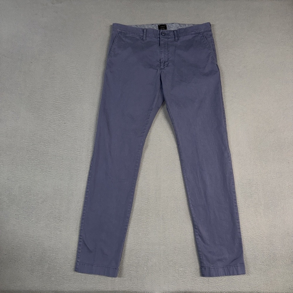 J Crew Pants Mens 32x34 (Fits 34x32) Blue Gray 484 Slim Straight Chino Cotton